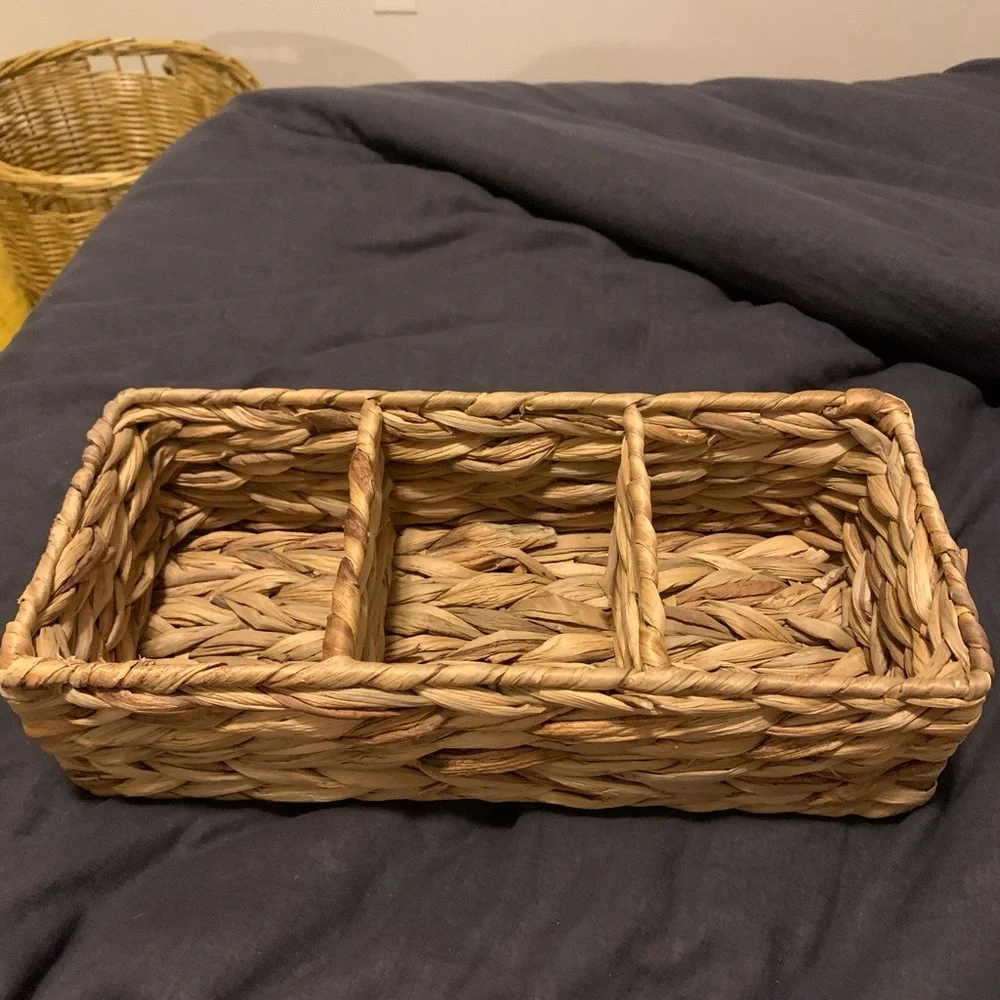 Water hyacinth wicker storage basket